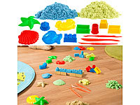 Playtastic Kinetischer Sand in 2 Farben, je 300 g, mit Sand-Formen und Werkzeugen